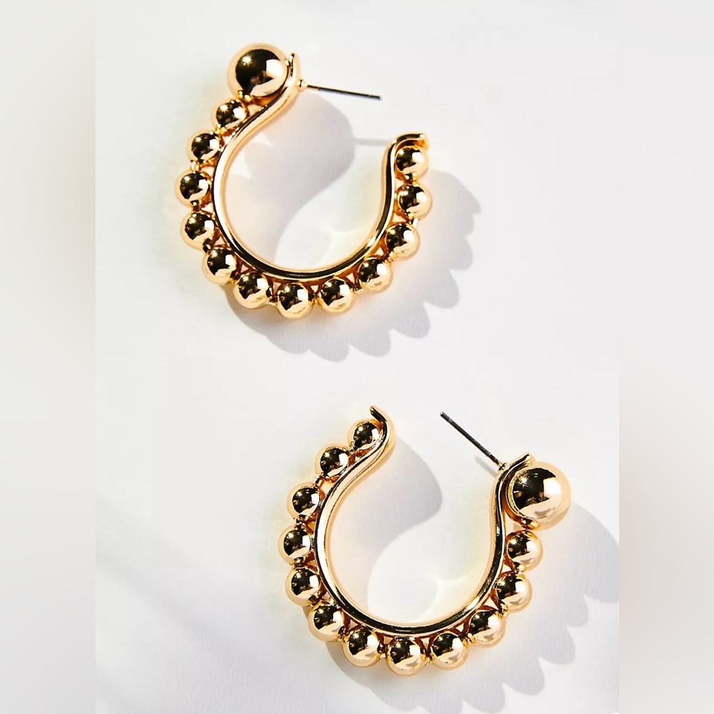 NWOT Anthropologie Horseshoe Ball Earrings